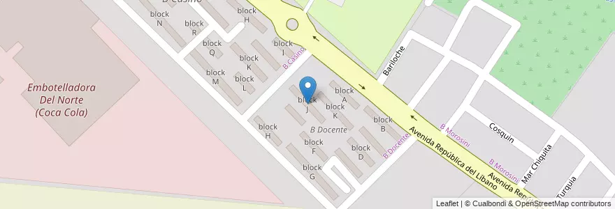 Mapa de ubicacion de block J en Argentine, Salta, Capital, Municipio De Salta, Salta.