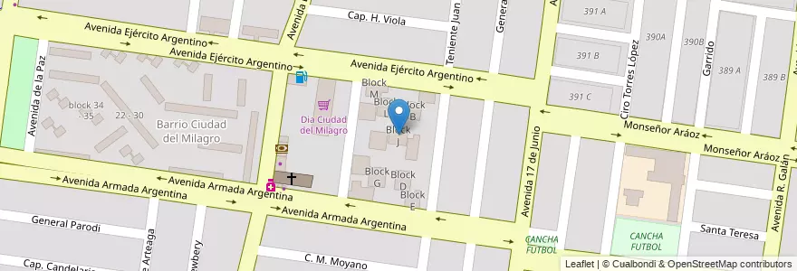 Mapa de ubicacion de Block J en Argentine, Salta, Capital, Municipio De Salta, Salta.