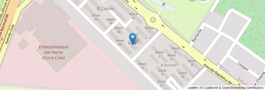 Mapa de ubicacion de block L en Аргентина, Сальта, Capital, Municipio De Salta, Salta.