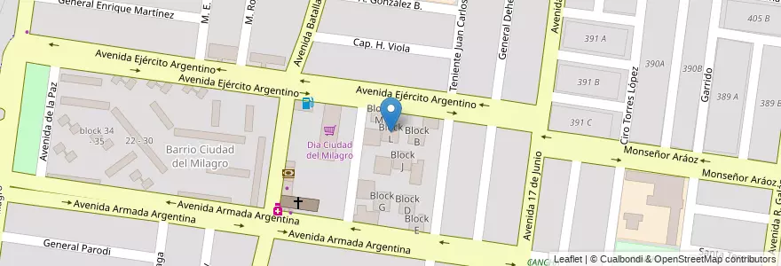 Mapa de ubicacion de Block L en الأرجنتين, Salta, Capital, Municipio De Salta.