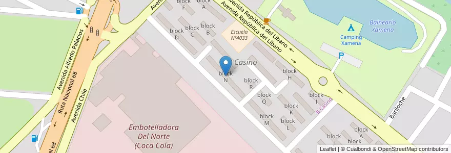 Mapa de ubicacion de block N en Arjantin, Salta, Capital, Municipio De Salta, Salta.