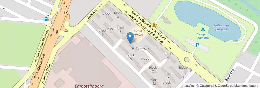 Mapa de ubicacion de block O en الأرجنتين, Salta, Capital, Municipio De Salta, Salta.