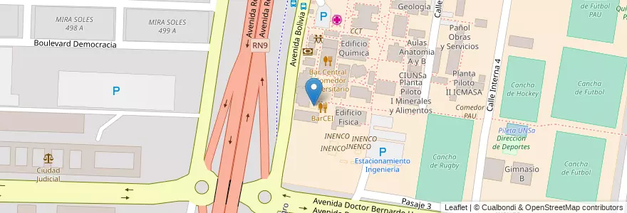 Mapa de ubicacion de Block Sanitarios y Ascensor en Argentinien, Salta, Capital, Municipio De Salta, Salta.