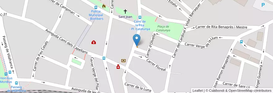 Mapa de ubicacion de Bloom Koffee en İspanya, Catalunya, Barcelona, Garraf, Sitges.