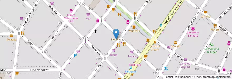 Mapa de ubicacion de Bloomes, Palermo en آرژانتین, Ciudad Autónoma De Buenos Aires, Buenos Aires, Comuna 14.