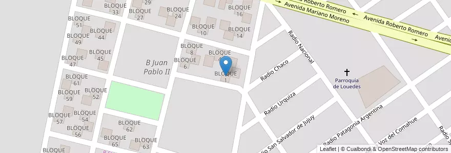 Mapa de ubicacion de BLOQUE 1 en آرژانتین, Salta, Capital, Municipio De Salta, Salta.