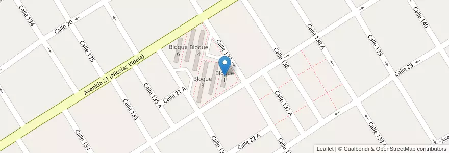 Mapa de ubicacion de Bloque 1 en Argentinië, Buenos Aires, Partido De Berazategui, Berazategui.