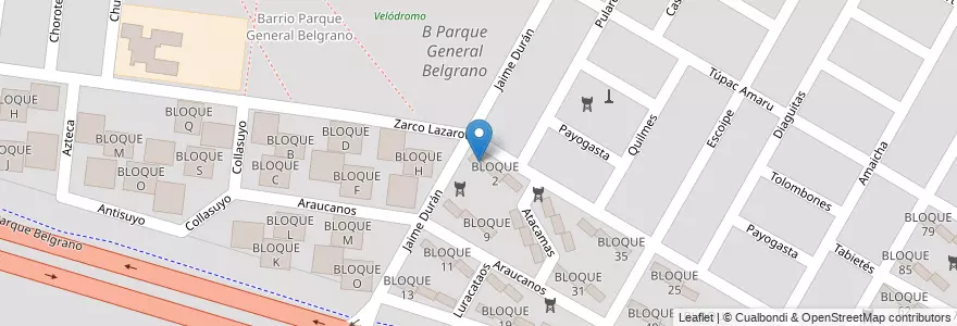 Mapa de ubicacion de BLOQUE 1 en Argentinien, Salta, Capital, Municipio De Salta, Salta.
