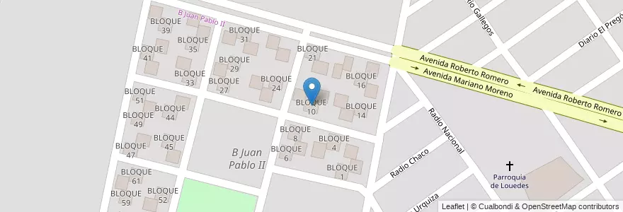 Mapa de ubicacion de BLOQUE 10 en آرژانتین, Salta, Capital, Municipio De Salta, Salta.