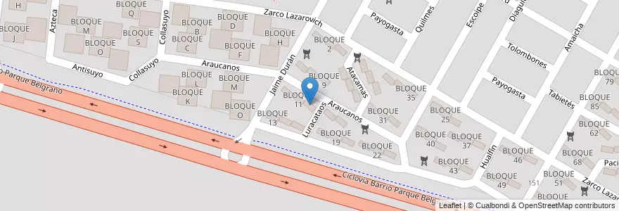 Mapa de ubicacion de BLOQUE 12 en Arjantin, Salta, Capital, Municipio De Salta, Salta.