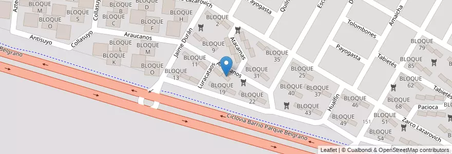 Mapa de ubicacion de BLOQUE 17 en 阿根廷, Salta, Capital, Municipio De Salta, Salta.