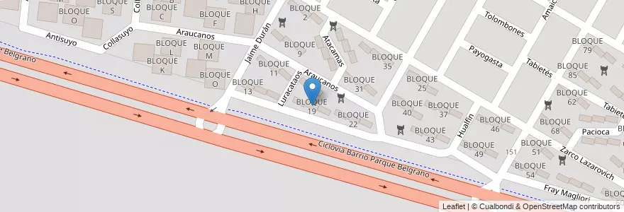 Mapa de ubicacion de BLOQUE 19 en Arjantin, Salta, Capital, Municipio De Salta, Salta.