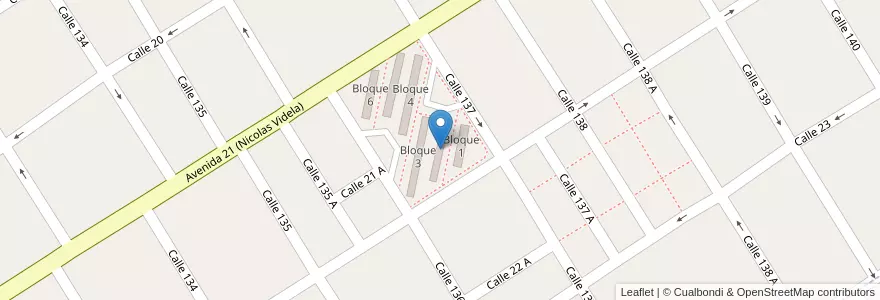 Mapa de ubicacion de Bloque 2 en アルゼンチン, ブエノスアイレス州, Partido De Berazategui, Berazategui.
