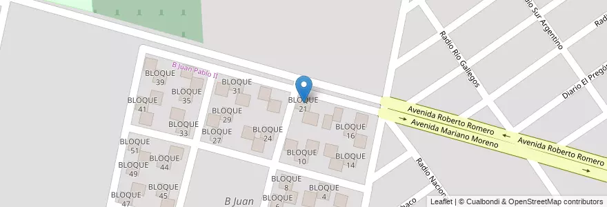 Mapa de ubicacion de BLOQUE 21 en 阿根廷, Salta, Capital, Municipio De Salta, Salta.