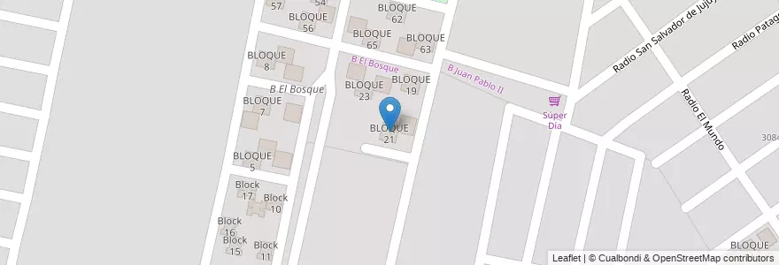 Mapa de ubicacion de BLOQUE 21 en Argentina, Salta, Capital, Municipio De Salta, Salta.
