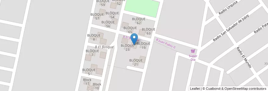 Mapa de ubicacion de BLOQUE 24 en Argentinien, Salta, Capital, Municipio De Salta, Salta.