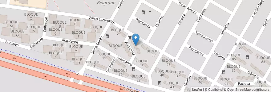 Mapa de ubicacion de BLOQUE 28 en Arjantin, Salta, Capital, Municipio De Salta, Salta.