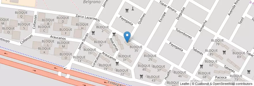 Mapa de ubicacion de BLOQUE 33 en Argentina, Salta, Capital, Municipio De Salta, Salta.