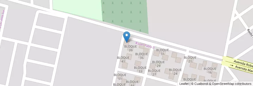 Mapa de ubicacion de BLOQUE 38 en アルゼンチン, サルタ州, Capital, Municipio De Salta, Salta.