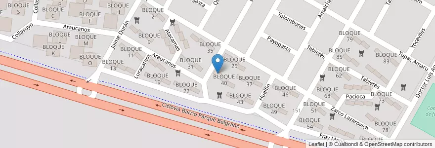 Mapa de ubicacion de BLOQUE 39 en アルゼンチン, サルタ州, Capital, Municipio De Salta, Salta.