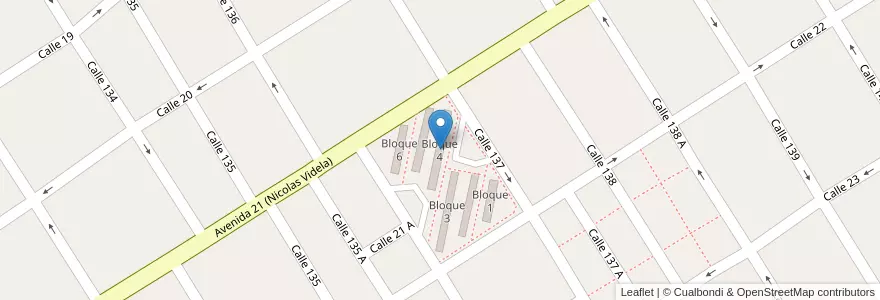 Mapa de ubicacion de Bloque 4 en Argentinien, Provinz Buenos Aires, Partido De Berazategui, Berazategui.