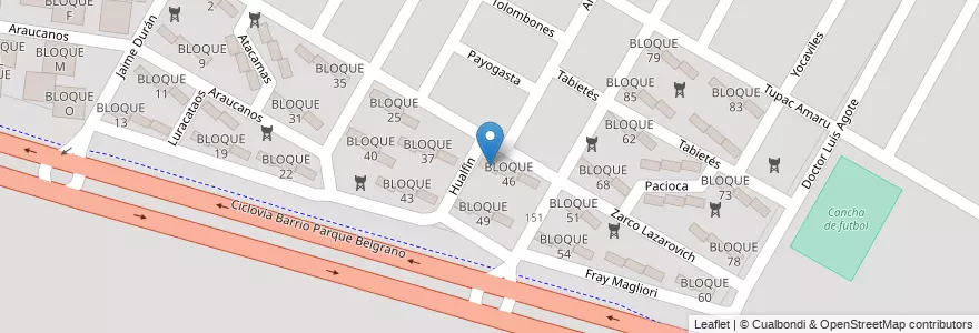 Mapa de ubicacion de BLOQUE 45 en Arjantin, Salta, Capital, Municipio De Salta, Salta.