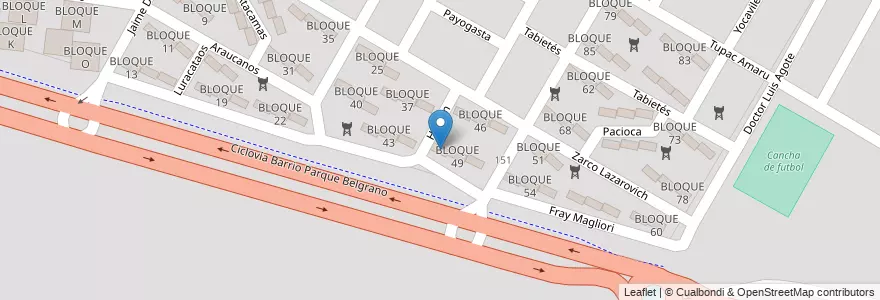 Mapa de ubicacion de BLOQUE 48 en 아르헨티나, Salta, Capital, Municipio De Salta, Salta.