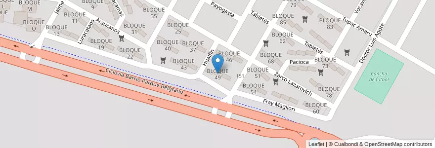 Mapa de ubicacion de BLOQUE 49 en Argentina, Salta, Capital, Municipio De Salta, Salta.