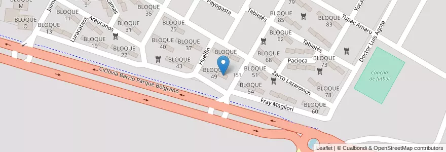 Mapa de ubicacion de BLOQUE 50 en Arjantin, Salta, Capital, Municipio De Salta, Salta.