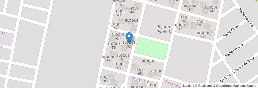 Mapa de ubicacion de BLOQUE 52 en 阿根廷, Salta, Capital, Municipio De Salta, Salta.