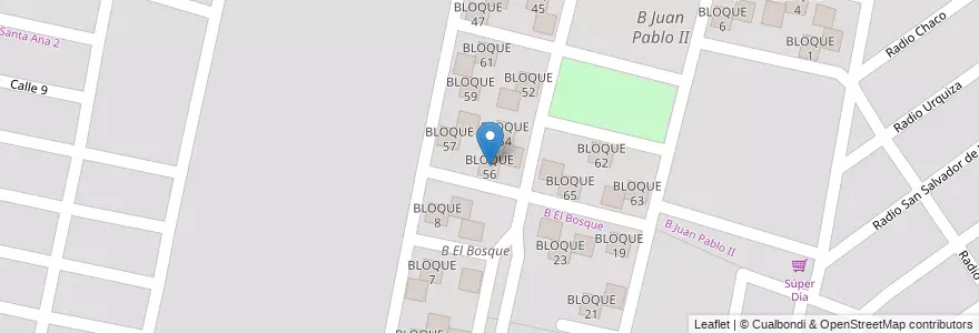Mapa de ubicacion de BLOQUE 56 en 아르헨티나, Salta, Capital, Municipio De Salta, Salta.