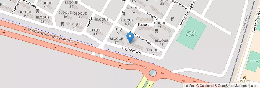 Mapa de ubicacion de BLOQUE 56 en アルゼンチン, サルタ州, Capital, Municipio De Salta, Salta.
