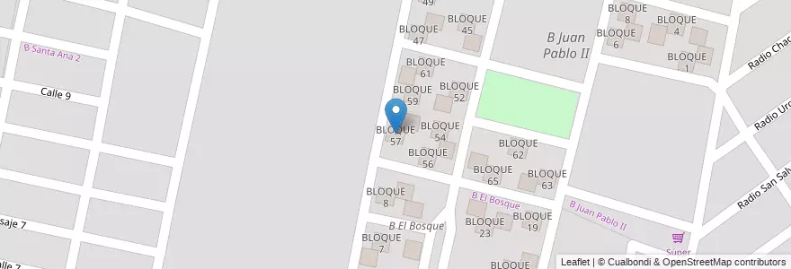 Mapa de ubicacion de BLOQUE 57 en 阿根廷, Salta, Capital, Municipio De Salta, Salta.