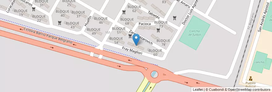 Mapa de ubicacion de BLOQUE 57 en Argentine, Salta, Capital, Municipio De Salta, Salta.