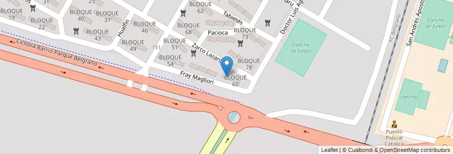 Mapa de ubicacion de BLOQUE 59 en 아르헨티나, Salta, Capital, Municipio De Salta, Salta.
