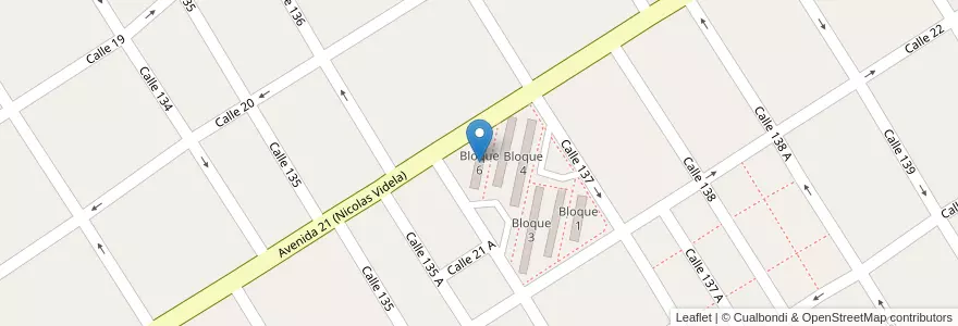 Mapa de ubicacion de Bloque 6 en Arjantin, Buenos Aires, Partido De Berazategui, Berazategui.