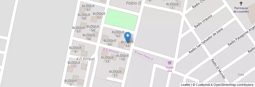 Mapa de ubicacion de BLOQUE 63 en آرژانتین, Salta, Capital, Municipio De Salta, Salta.