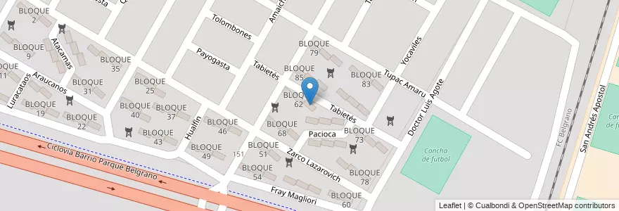 Mapa de ubicacion de BLOQUE 63 en Argentine, Salta, Capital, Municipio De Salta, Salta.