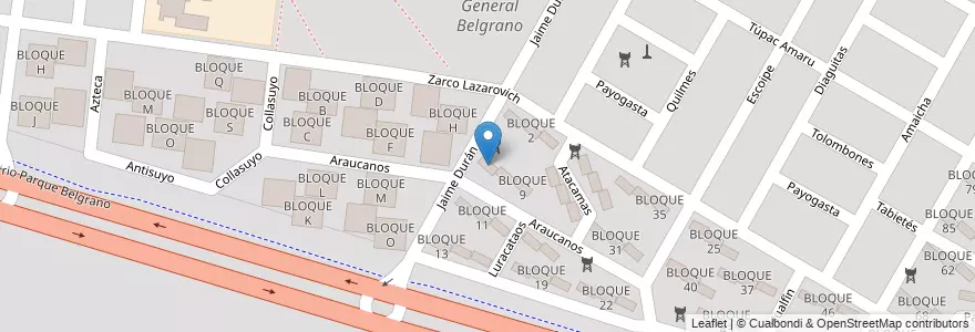 Mapa de ubicacion de BLOQUE 7 en Аргентина, Сальта, Capital, Municipio De Salta, Salta.
