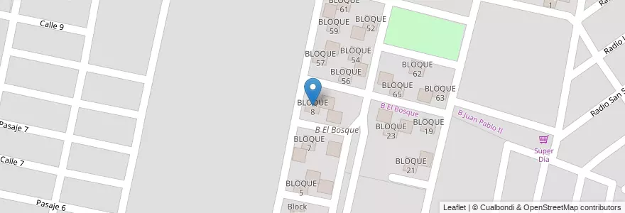 Mapa de ubicacion de BLOQUE 8 en 아르헨티나, Salta, Capital, Municipio De Salta, Salta.