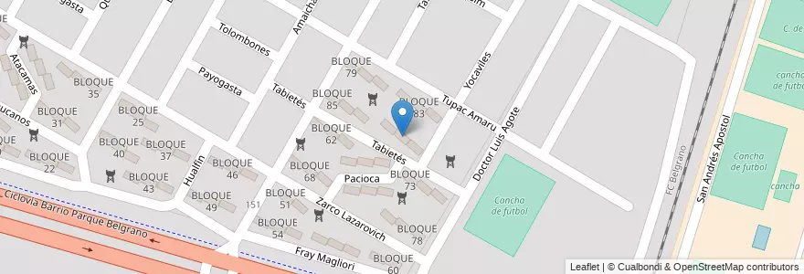 Mapa de ubicacion de BLOQUE 89 en الأرجنتين, Salta, Capital, Municipio De Salta, Salta.