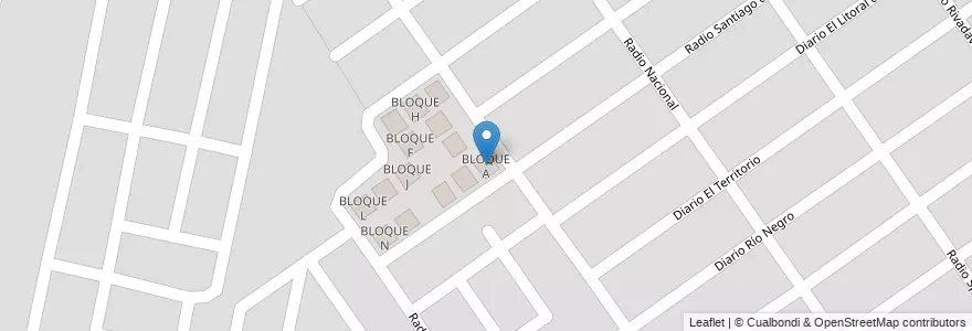 Mapa de ubicacion de BLOQUE A en الأرجنتين, Salta, Capital, Municipio De Salta, Salta.