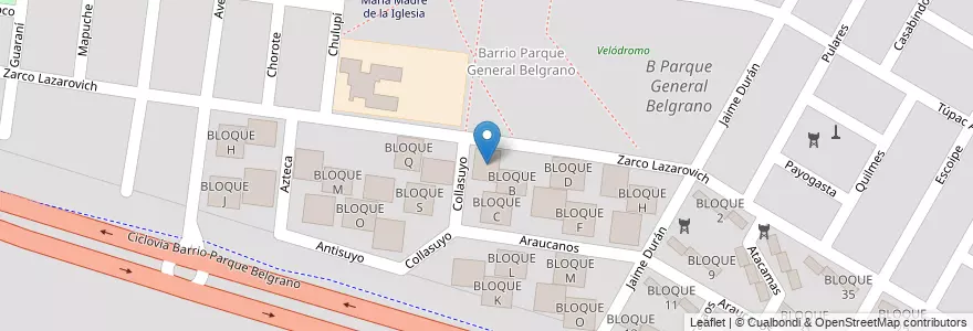 Mapa de ubicacion de BLOQUE A en Argentina, Salta, Capital, Municipio De Salta, Salta.