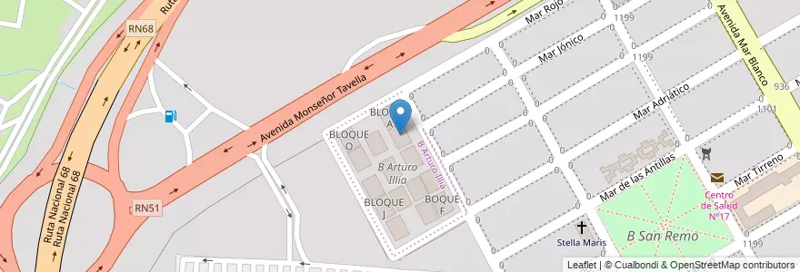 Mapa de ubicacion de BLOQUE B en الأرجنتين, Salta, Capital, Municipio De Salta, Salta.