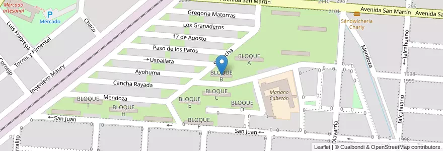 Mapa de ubicacion de BLOQUE B en 아르헨티나, Salta, Capital, Municipio De Salta, Salta.