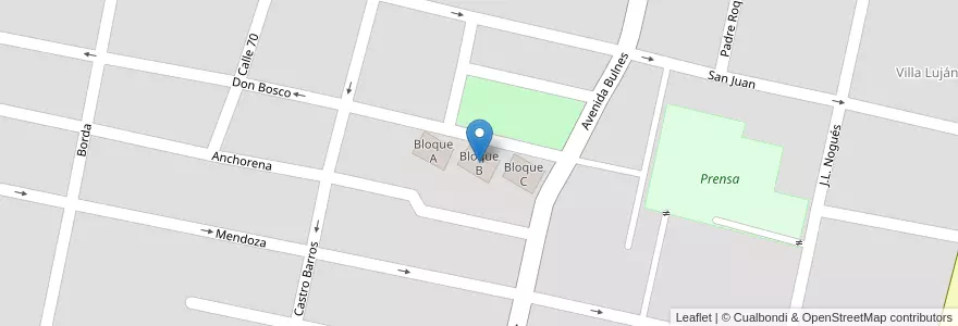 Mapa de ubicacion de Bloque B en アルゼンチン, トゥクマン州, San Miguel De Tucumán, Departamento Capital, San Miguel De Tucumán.