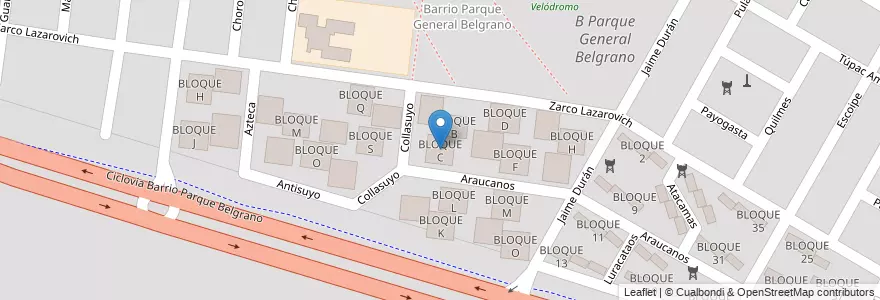 Mapa de ubicacion de BLOQUE C en الأرجنتين, Salta, Capital, Municipio De Salta, Salta.