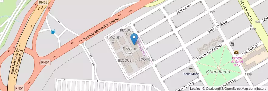 Mapa de ubicacion de BLOQUE C en Аргентина, Сальта, Capital, Municipio De Salta, Salta.