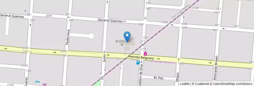 Mapa de ubicacion de BLOQUE C en 아르헨티나, Salta, Capital, Municipio De Salta, Salta.