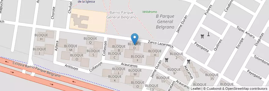 Mapa de ubicacion de BLOQUE D en 阿根廷, Salta, Capital, Municipio De Salta, Salta.